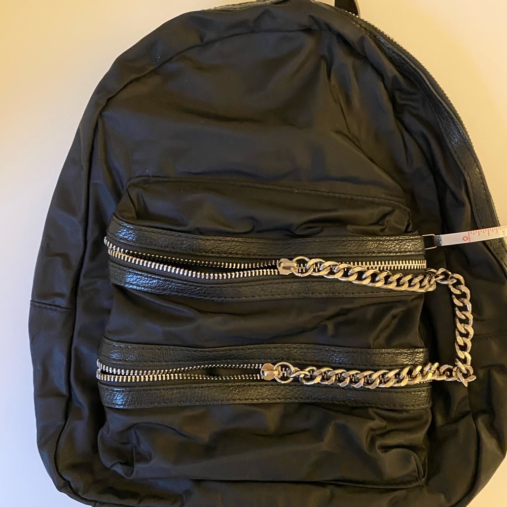 Express Backpack With Silver Chain Accent - Black - image 5